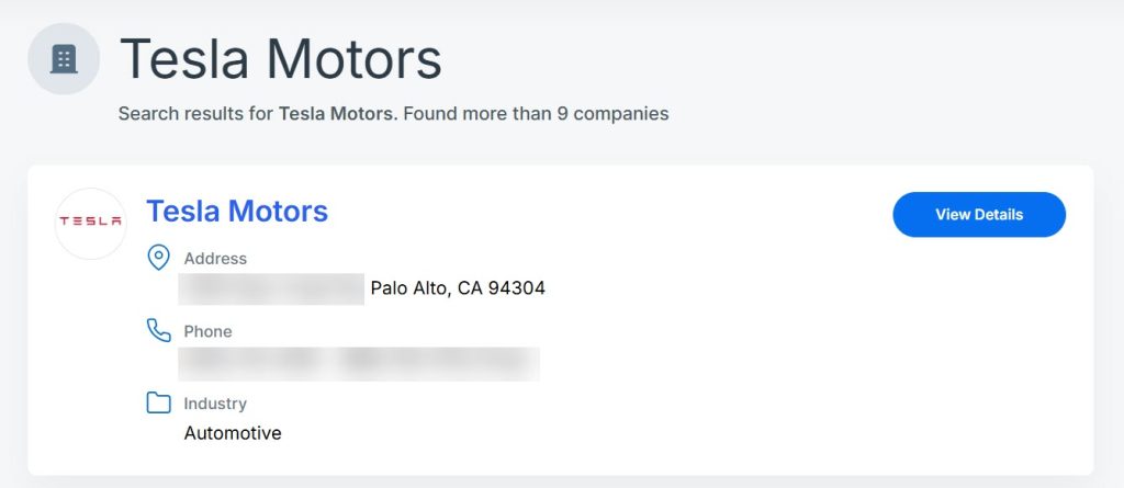 Results for Tesla Motors on Radaris