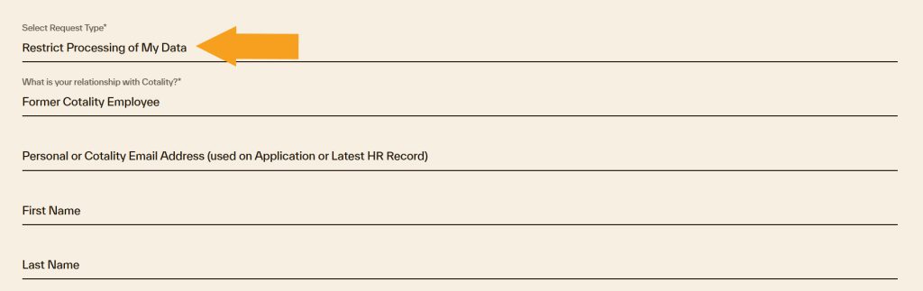 CoreLogic (Cotality) opt out form for HR Data Subjects