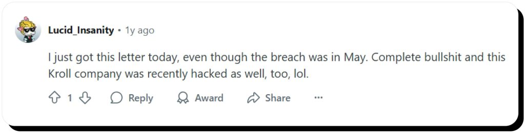 Delta Dental data breach on Reddit