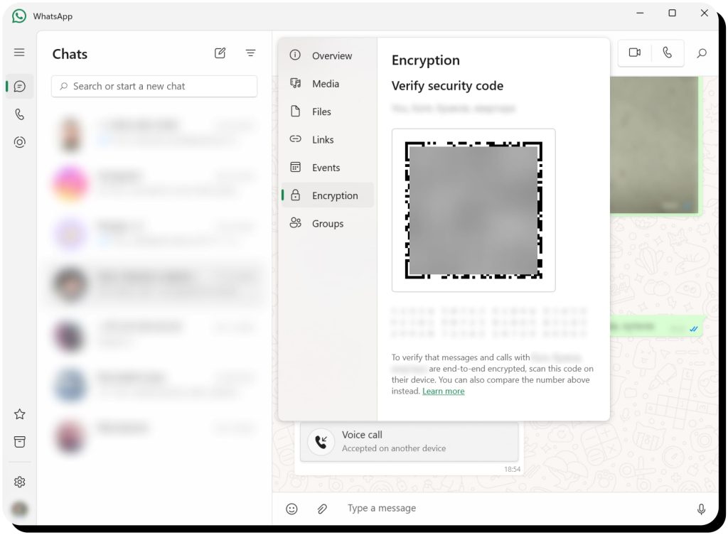 WhatsApp security verification code to ensure your chat is secure. WhatsApp is safe due to its encryption.