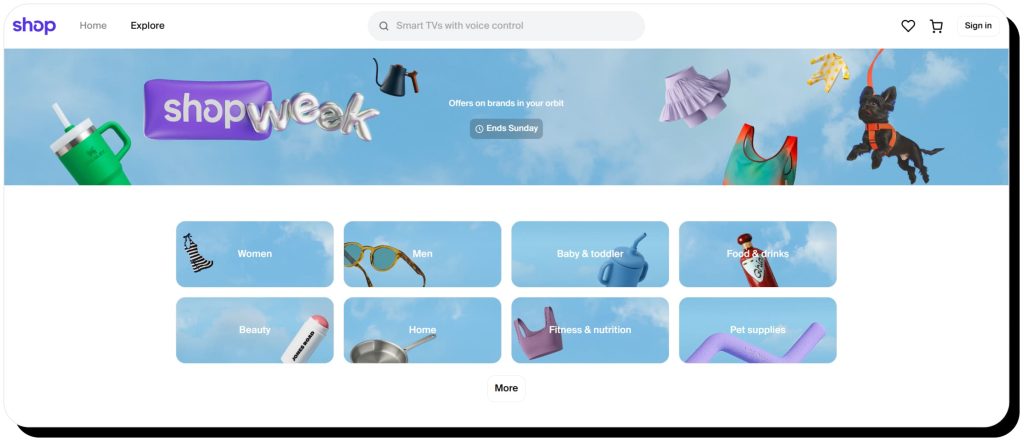 The Shop app site main page. Shop.app is legit and secure for online shopping.