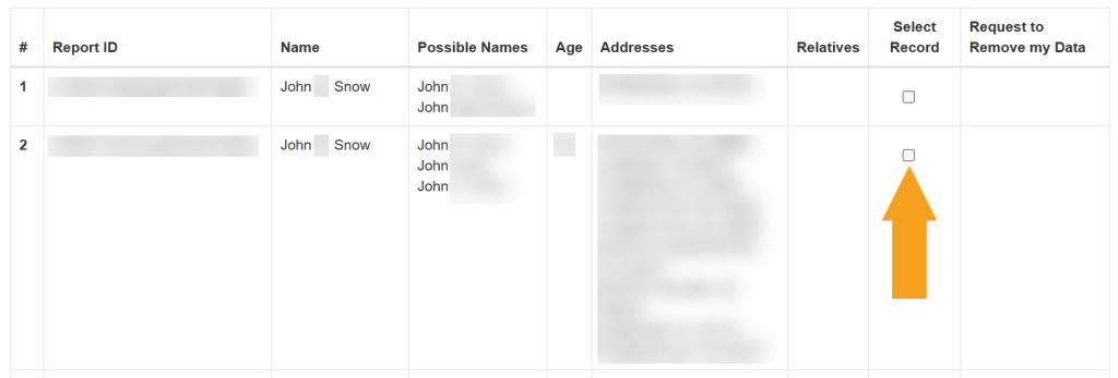 Selecting which record to opt out of Alaska Court Records