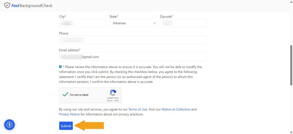 Submitting FastBackgroundCheck opt-out form