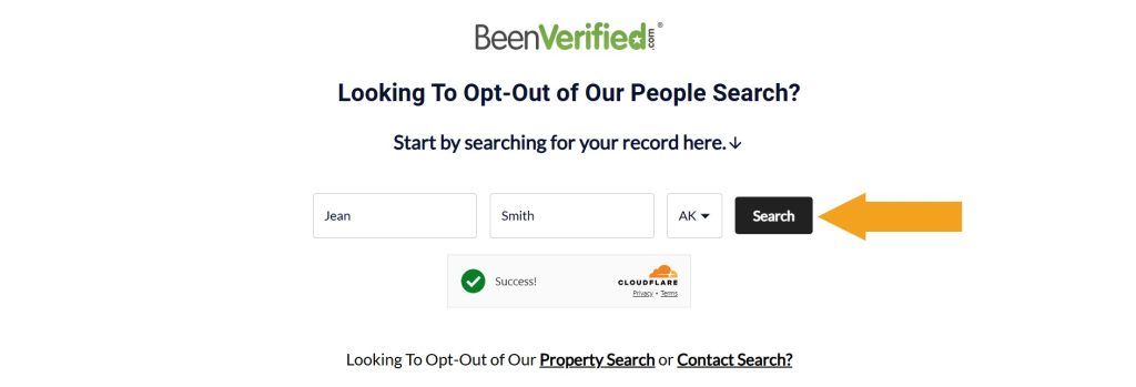 BeenVerified person search to opt out