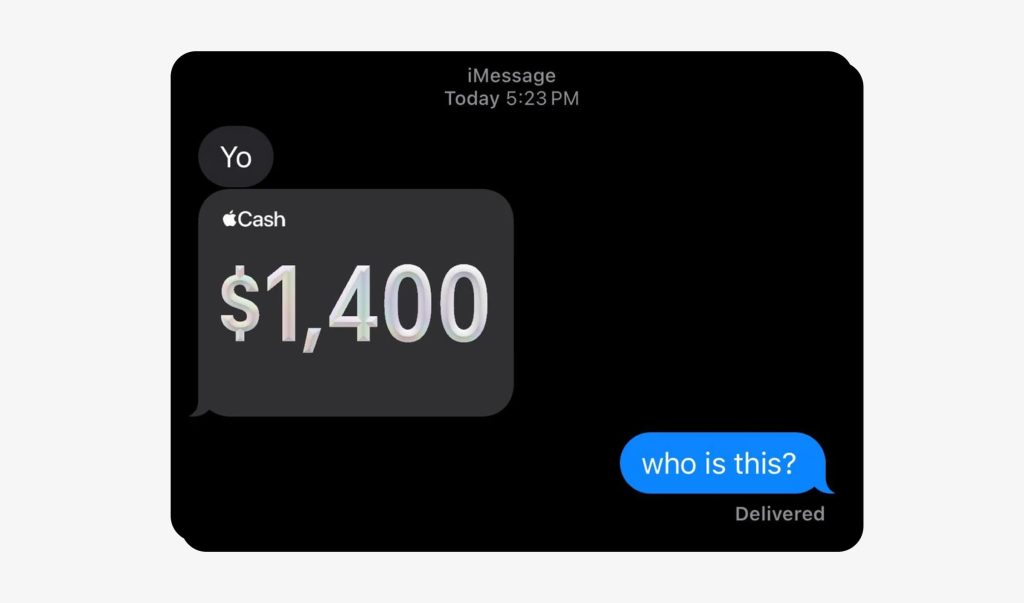 Apple Cash payments from strangers scam
