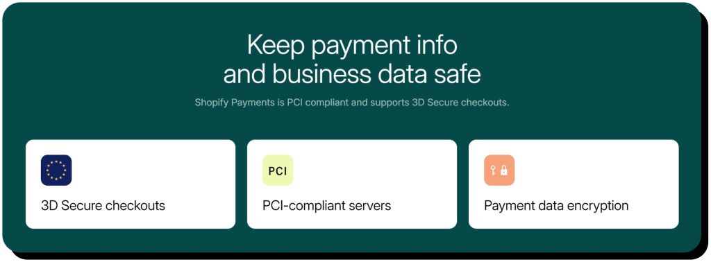 Shopify website explains why Shopify Payments are safe