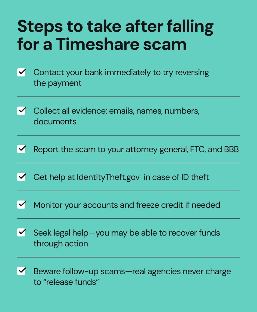What to do if you've fallen victim to a timeshare scam