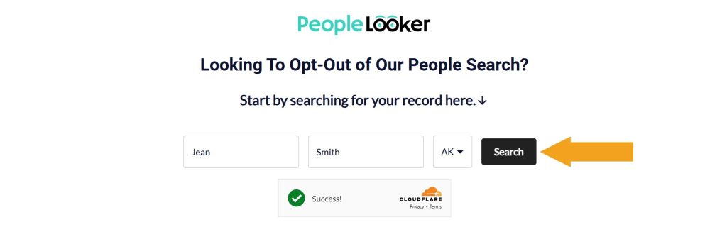 PeopleLooker person search to opt out
