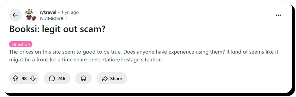 Reddit user asks if Booksi is legit or a scam