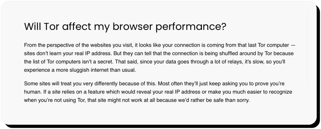 Brave Browser explains how using Tor affects performance. Brave is safe to use with Tor.