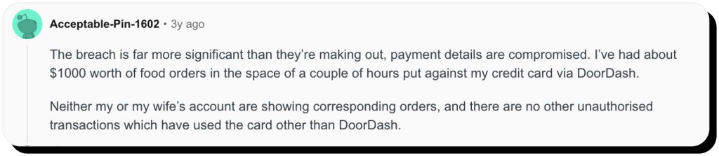 DoorDash data breach_reddit