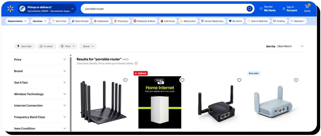 Portable routers sold on Walmart, safer than hotel Wi-Fi