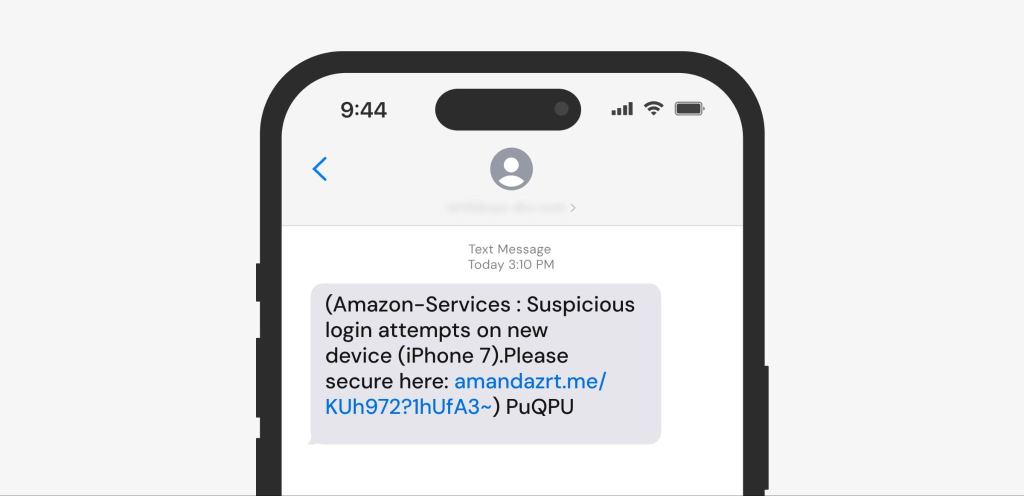 Scam message example