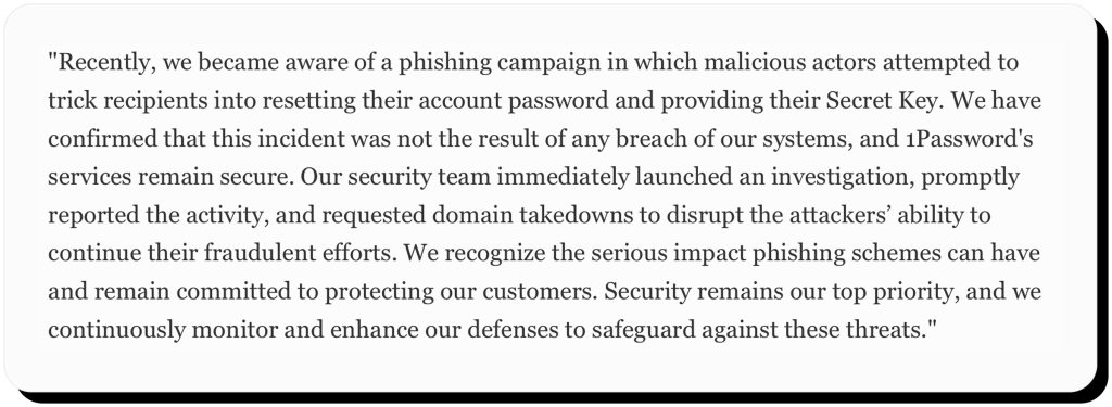 1password breach_CEO statement