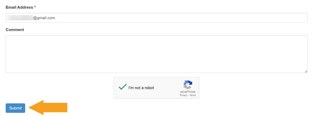 Submitting an email to opt out of IndianaCourtRecords.us