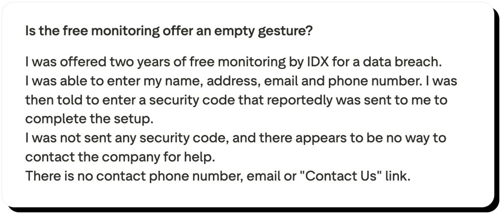 fake data breach letter idx_review