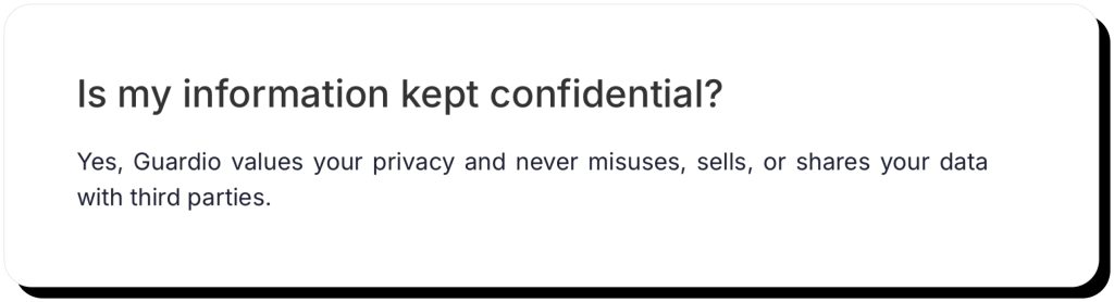 Guardio states that it never misuses, sells, or shares user data with third parties