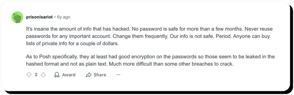 Poshmark data breach_reddit