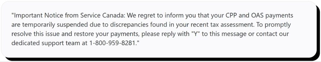 Tax or government impersonation smishing