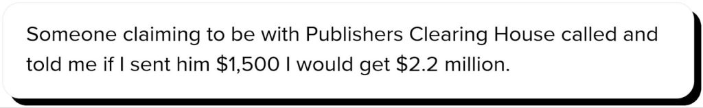 Publishers Clearing House scam calls