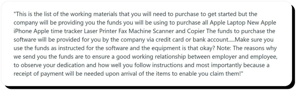 Fake check work-from-home scams