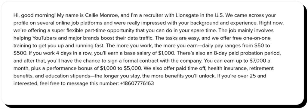 Task work-from-home scams