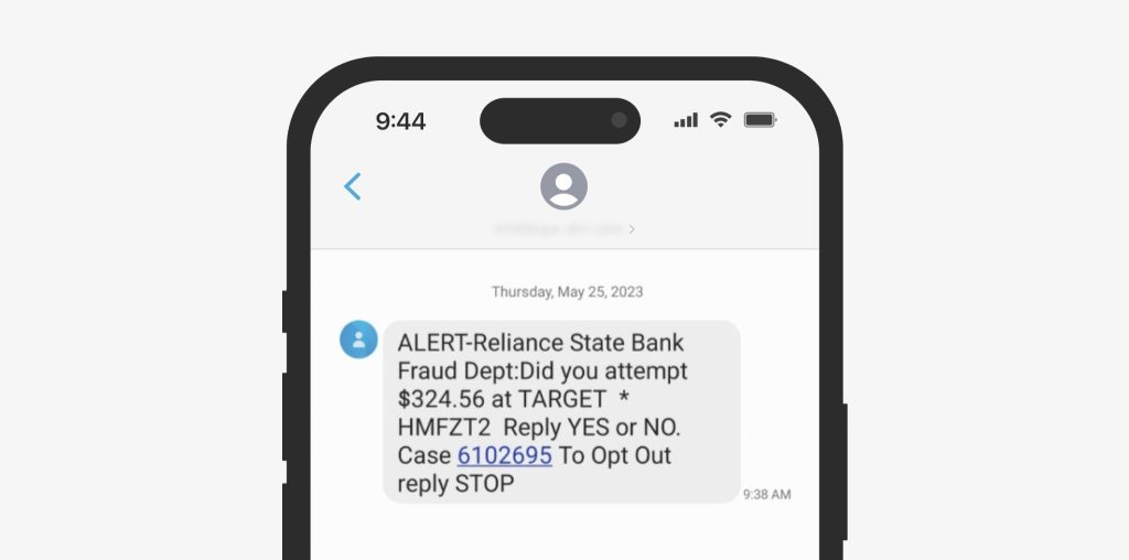 Fake bank alert
