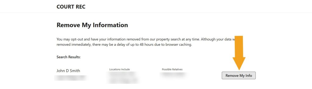 Choosing which record to remove from CourtRec.com