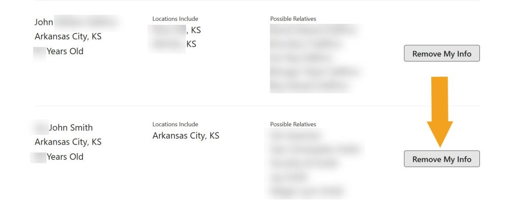 Choosing which record to remove from PublicRecords.us
