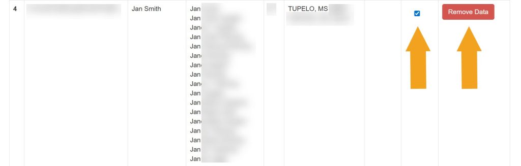 Selecting which record to remove from MississippiCourtRecords.us