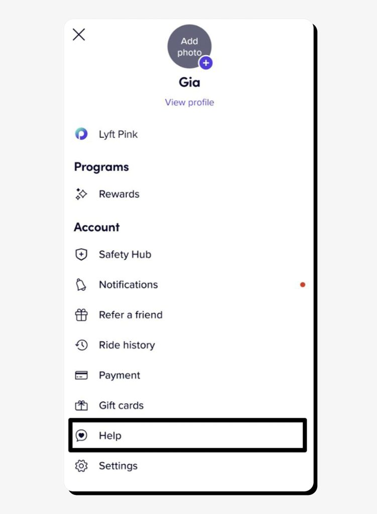 Tap Help (or Support, depending on your version).
