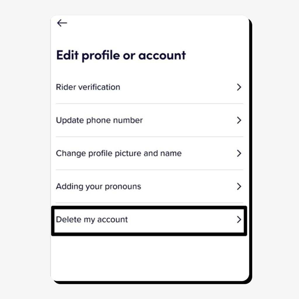 Tap Delete my account.