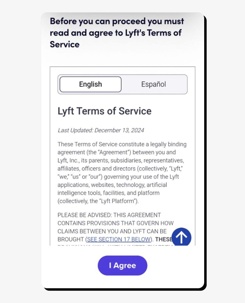Tap the “I Agree” button to agree to the Terms of Service.