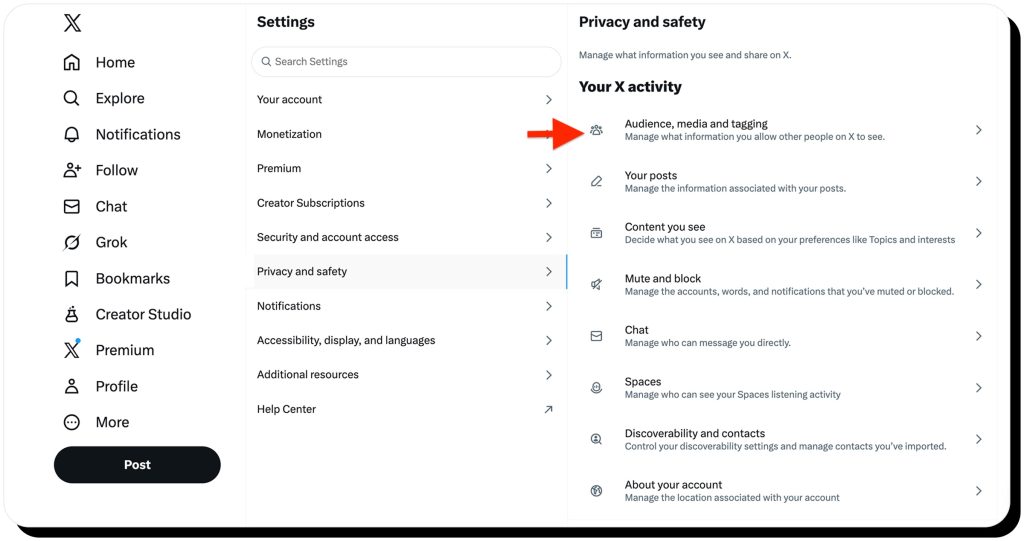 how to make x account private_desktop4