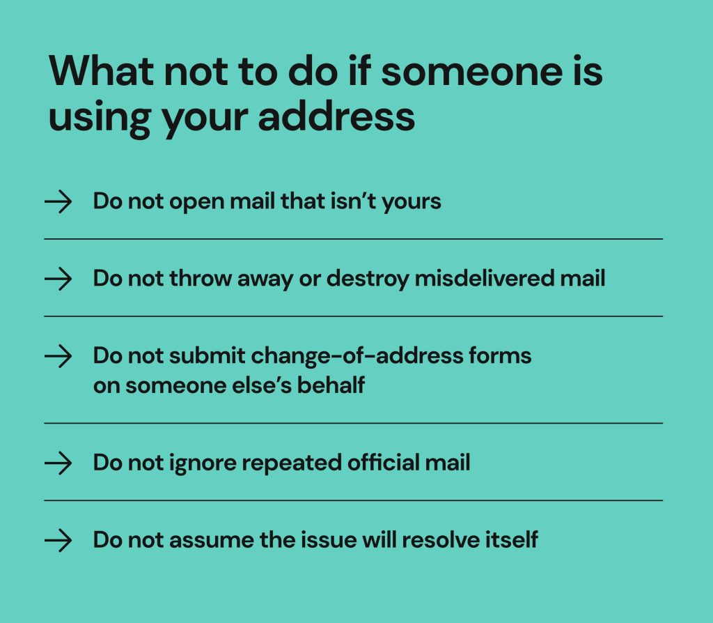 What to do if someone uses your address without permission: dont's