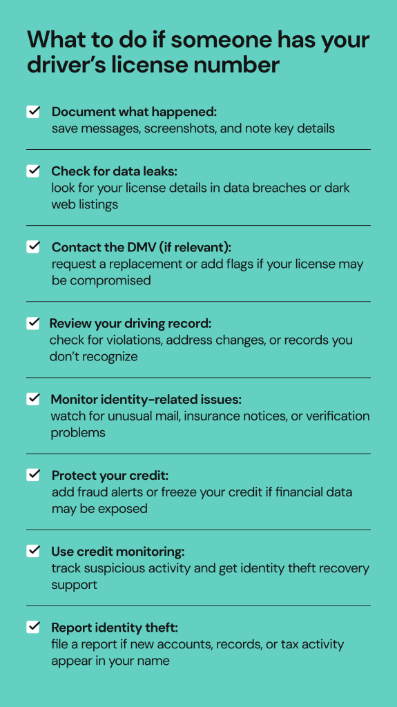 What to do if someone has your driver’s license number