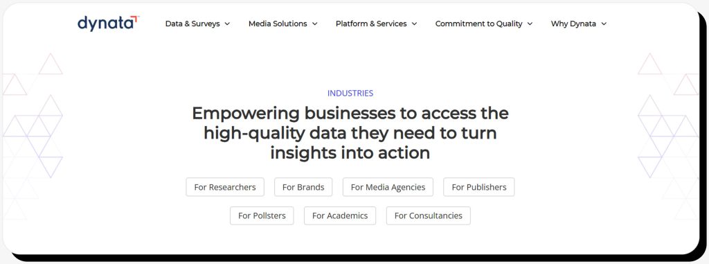 Dynata website main page