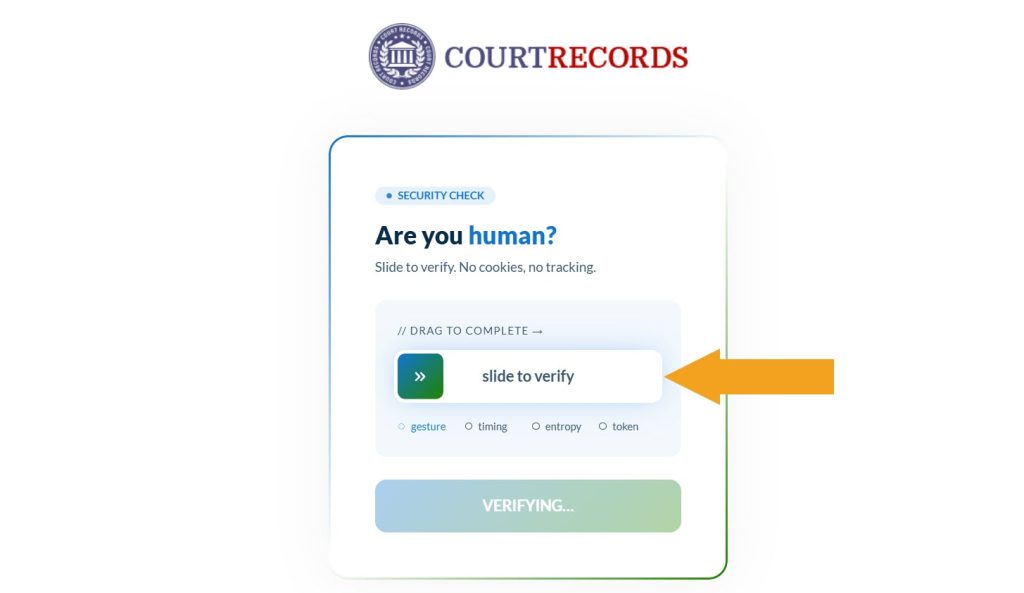 Completing a security check on SouthDakotaCourtRecords.us