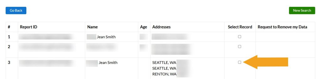 Selecting which record to remove from WashingtonCourtRecords.us