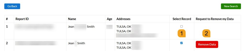 Selecting which record to remove from OklahomaCourtRecords.us