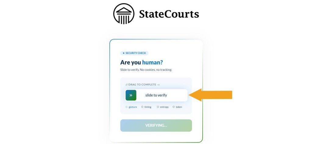 Completing a security check on StateCourts.org